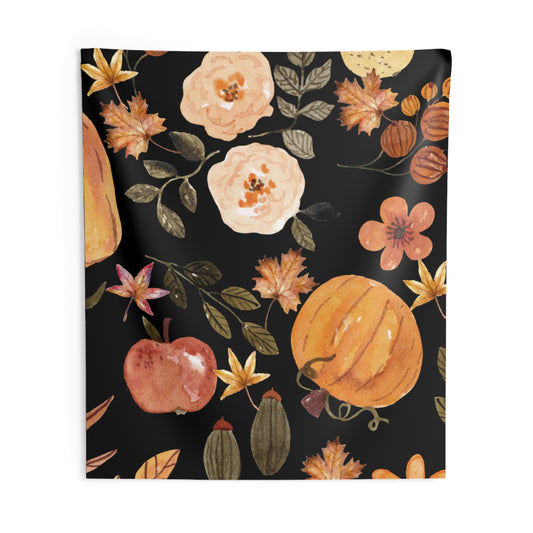 Autumn Gourd Glam Indoor Wall Tapestries