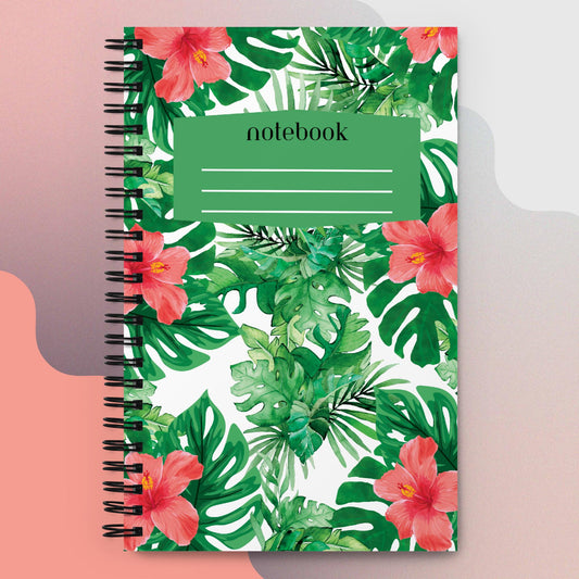 Palm Tree and Hibiscus Paradise Notebook